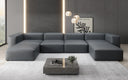 Designer U Sofa Snug in Echtleder