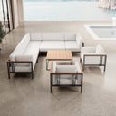 Euphoria – Ecklounge & 2 Loungesessel mit Tisch aus Aluminium | Aevora™ Kollektion