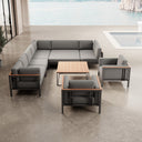 Euphoria – Ecklounge & 2 Loungesessel mit Tisch aus Aluminium | Aevora™ Kollektion