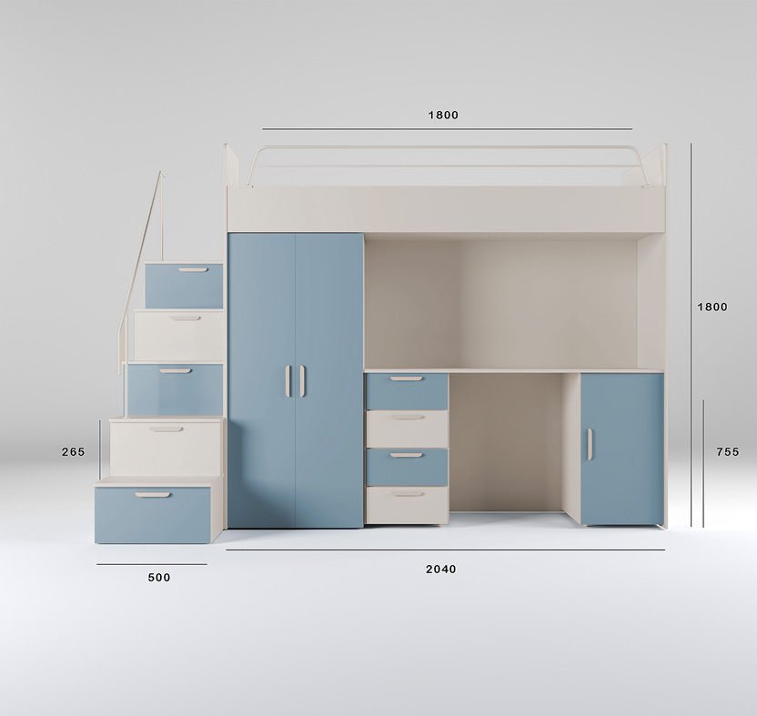 Children's loft bed Dream matte surface
