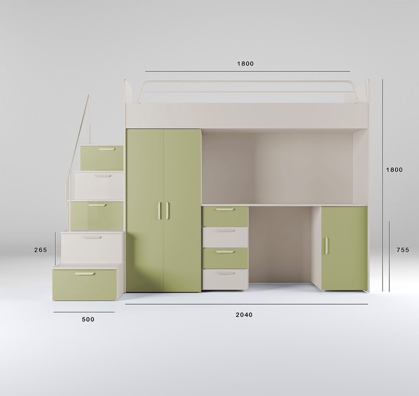 Children's loft bed Dream matte surface