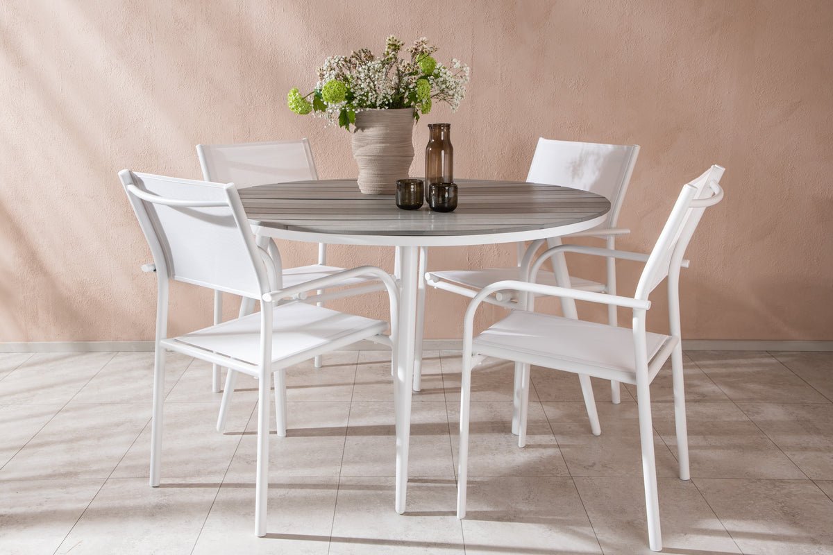 Garden Dining Set Celine – 5-piece Garden Furniture Set in White