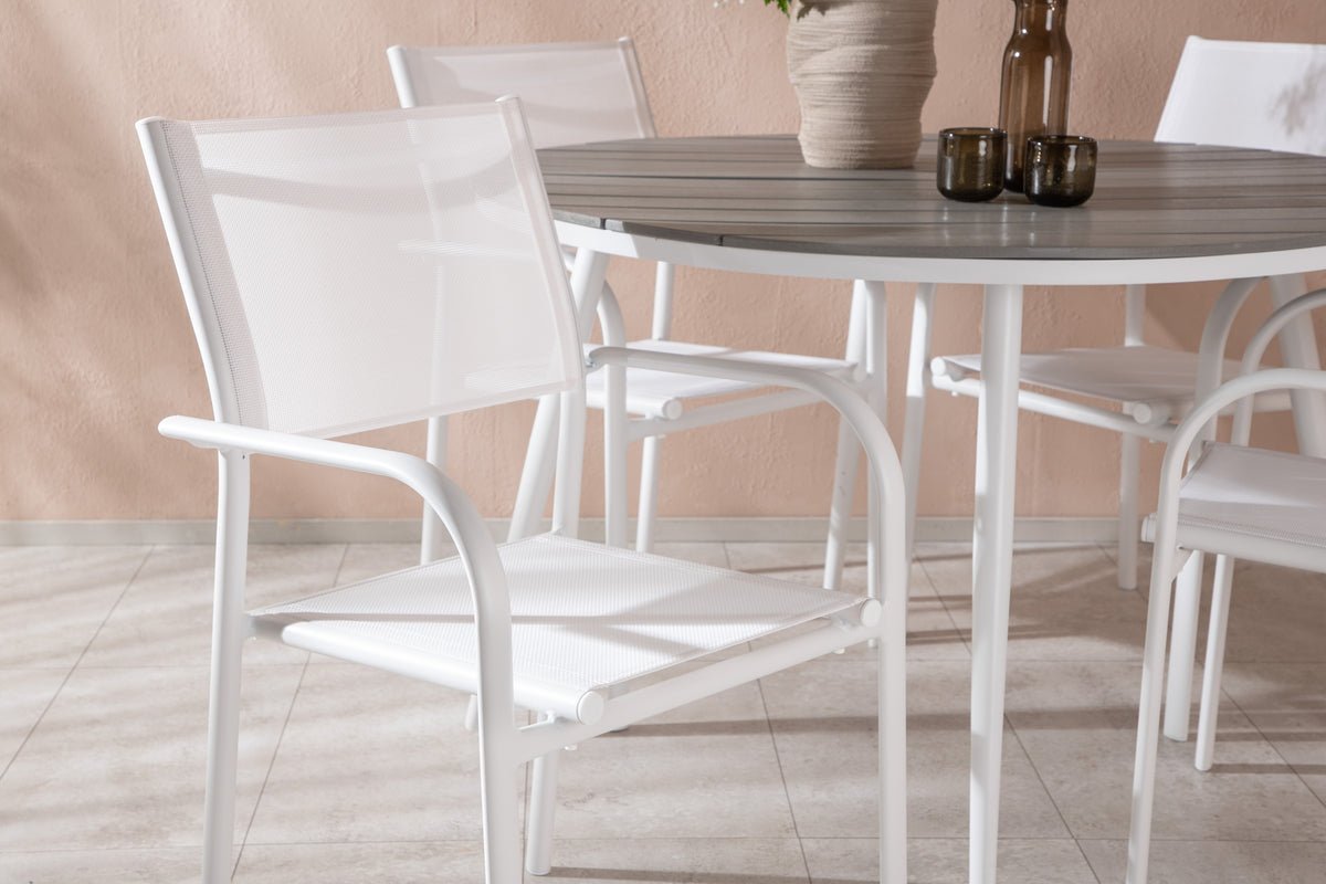 Garden Dining Set Celine – 5-piece Garden Furniture Set in White
