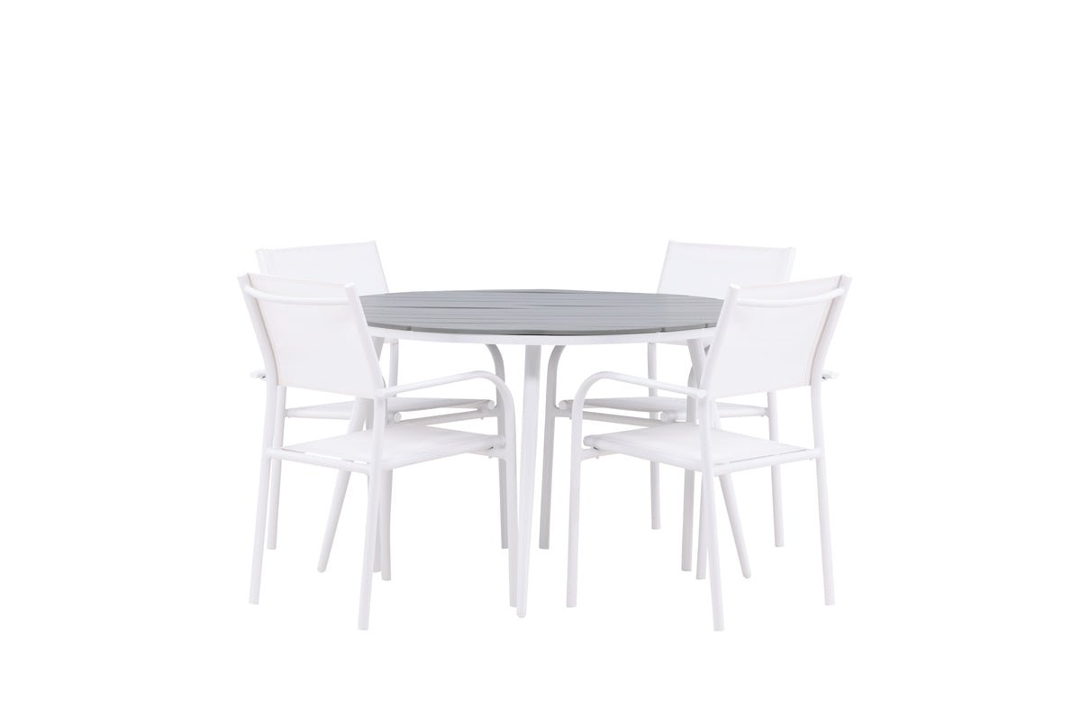 Garden Dining Set Celine – 5-piece Garden Furniture Set in White