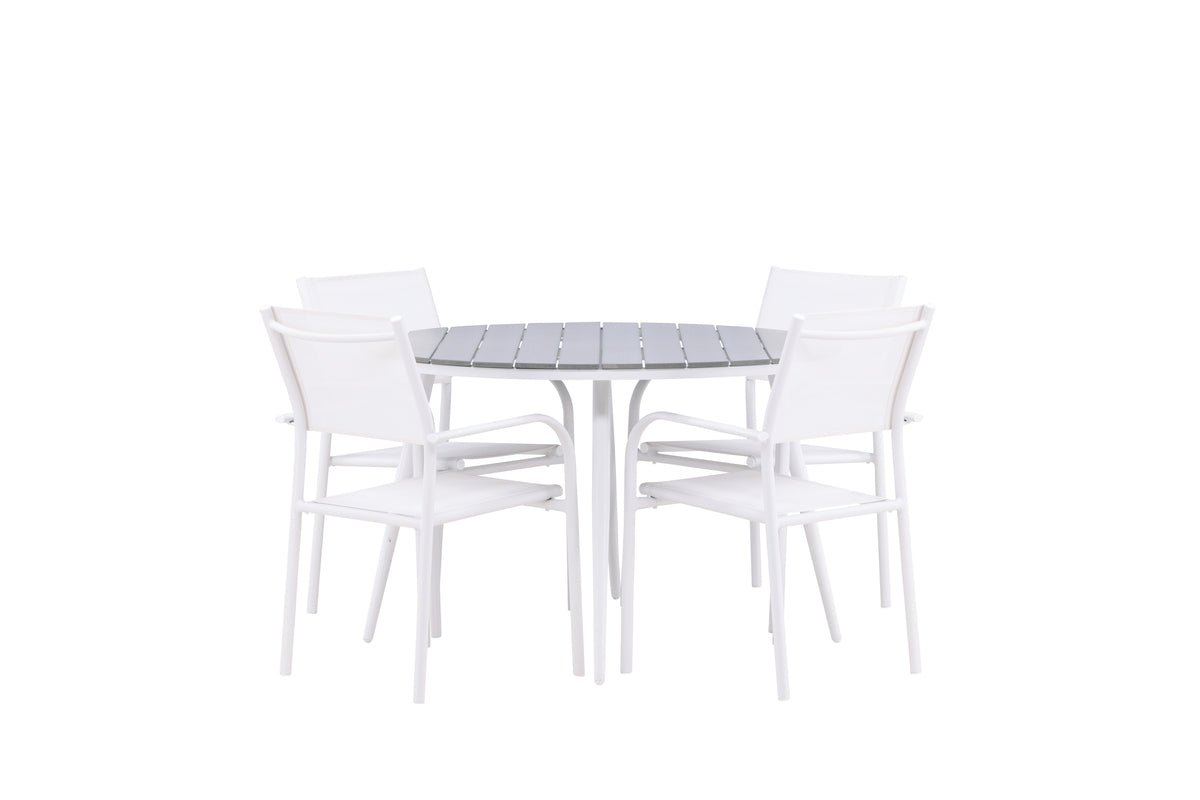 Garden Dining Set Celine – 5-piece Garden Furniture Set in White