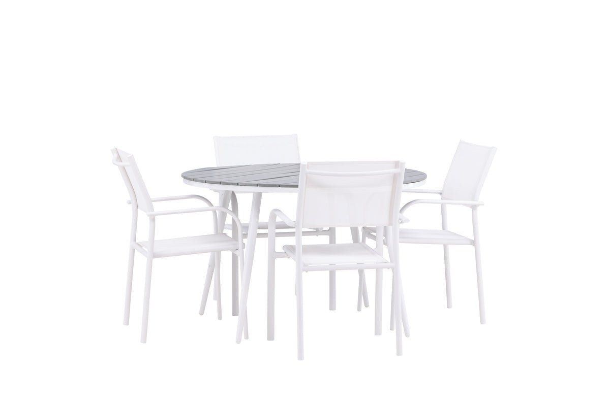 Garden Dining Set Celine – 5-piece Garden Furniture Set in White