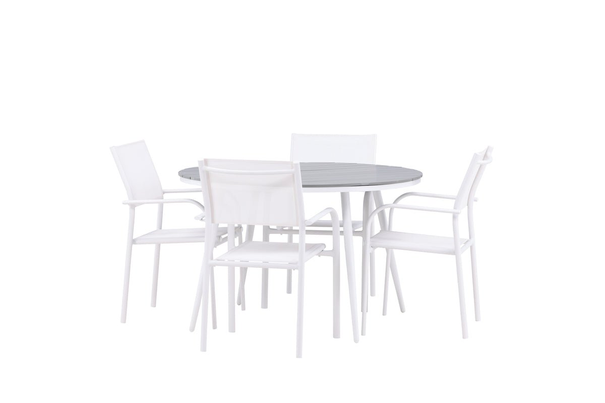 Garden Dining Set Celine – 5-piece Garden Furniture Set in White