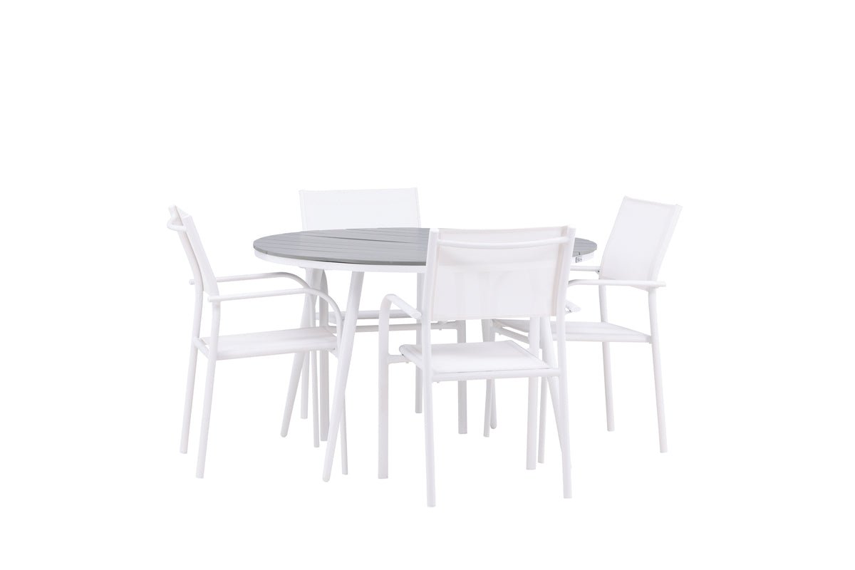 Garden Dining Set Celine – 5-piece Garden Furniture Set in White