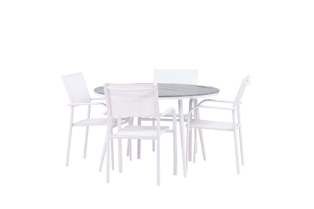 Garden Dining Set Celine – 5-piece Garden Furniture Set in White