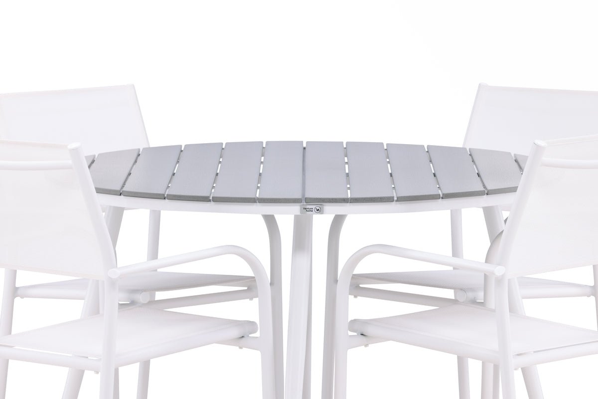 Garden Dining Set Celine – 5-piece Garden Furniture Set in White