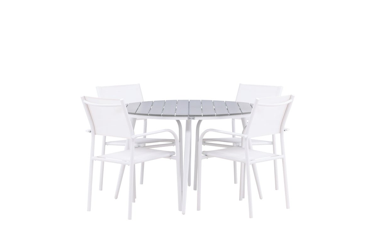 Garden Dining Set Celine – 5-piece Garden Furniture Set in White
