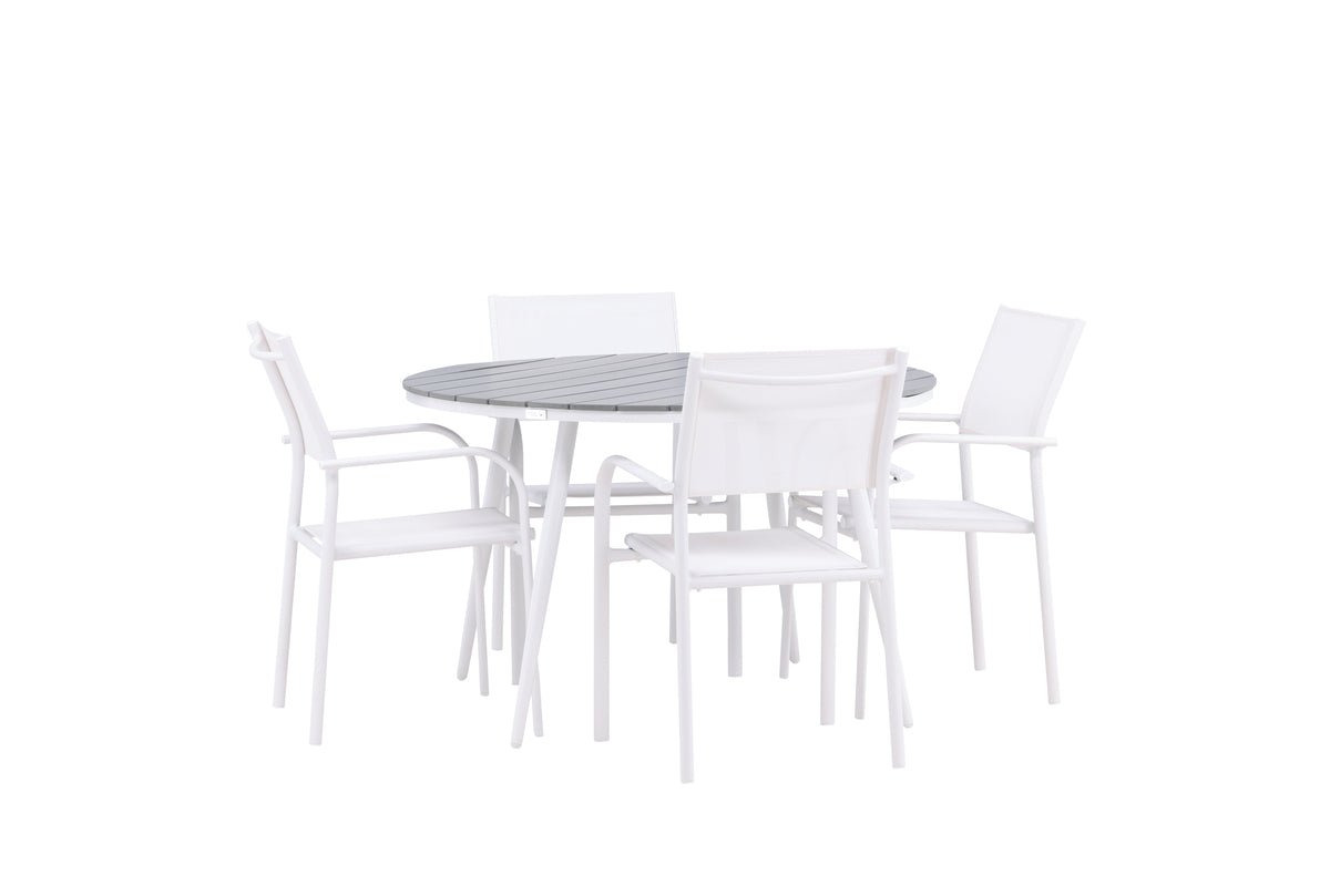 Garden Dining Set Celine – 5-piece Garden Furniture Set in White