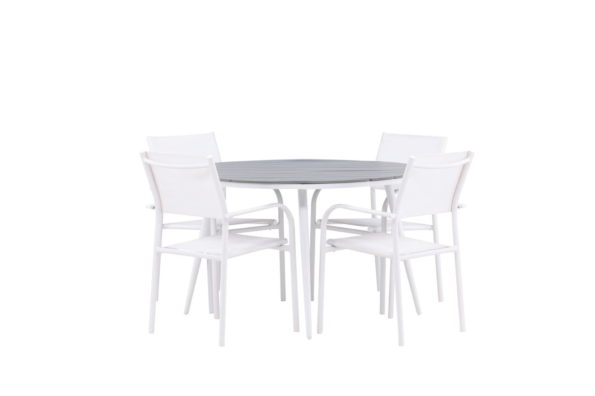 Garden Dining Set Celine – 5-piece Garden Furniture Set in White