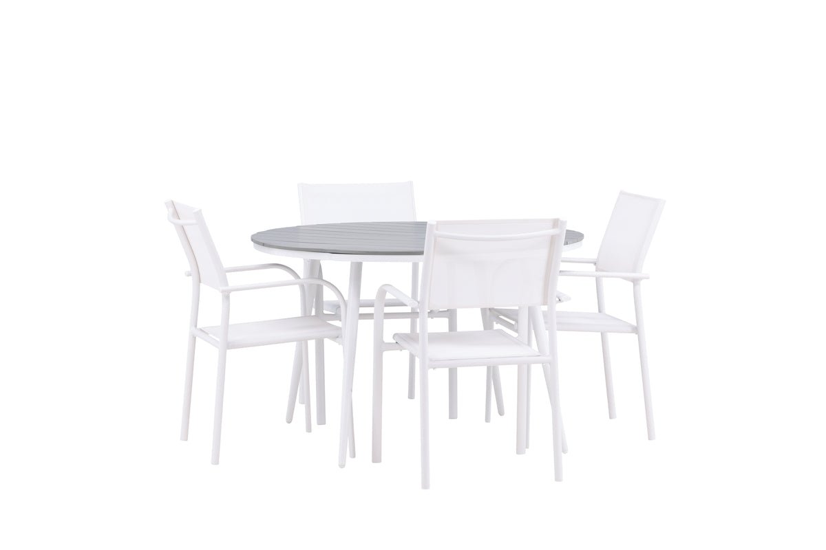 Garden Dining Set Celine – 5-piece Garden Furniture Set in White