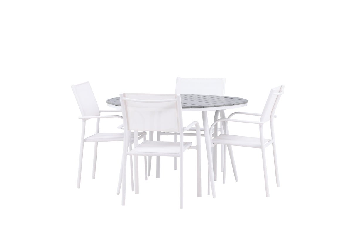Garden Dining Set Celine – 5-piece Garden Furniture Set in White