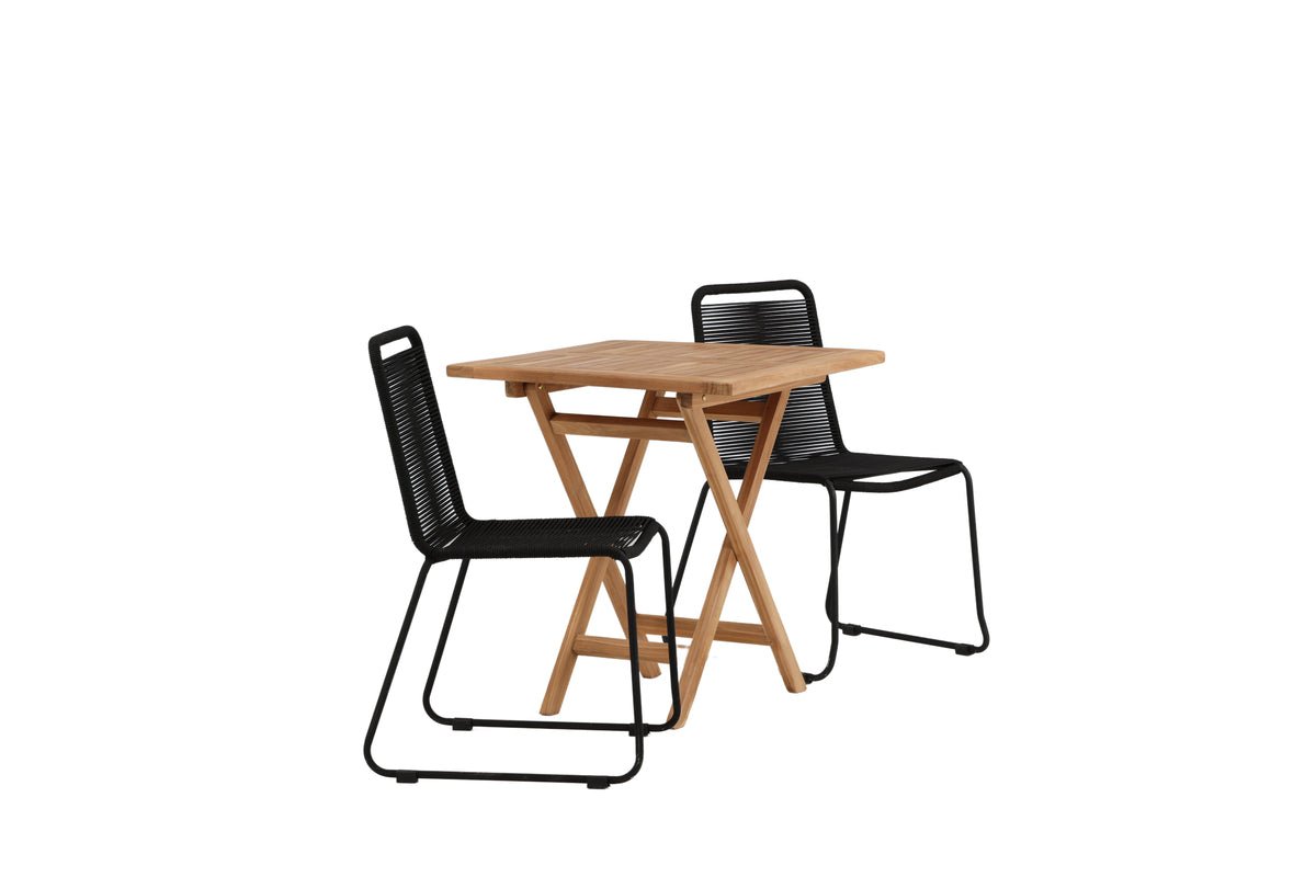 Garden Cafe Set Habanero – 3-piece Garden Furniture Set in Brown/Black