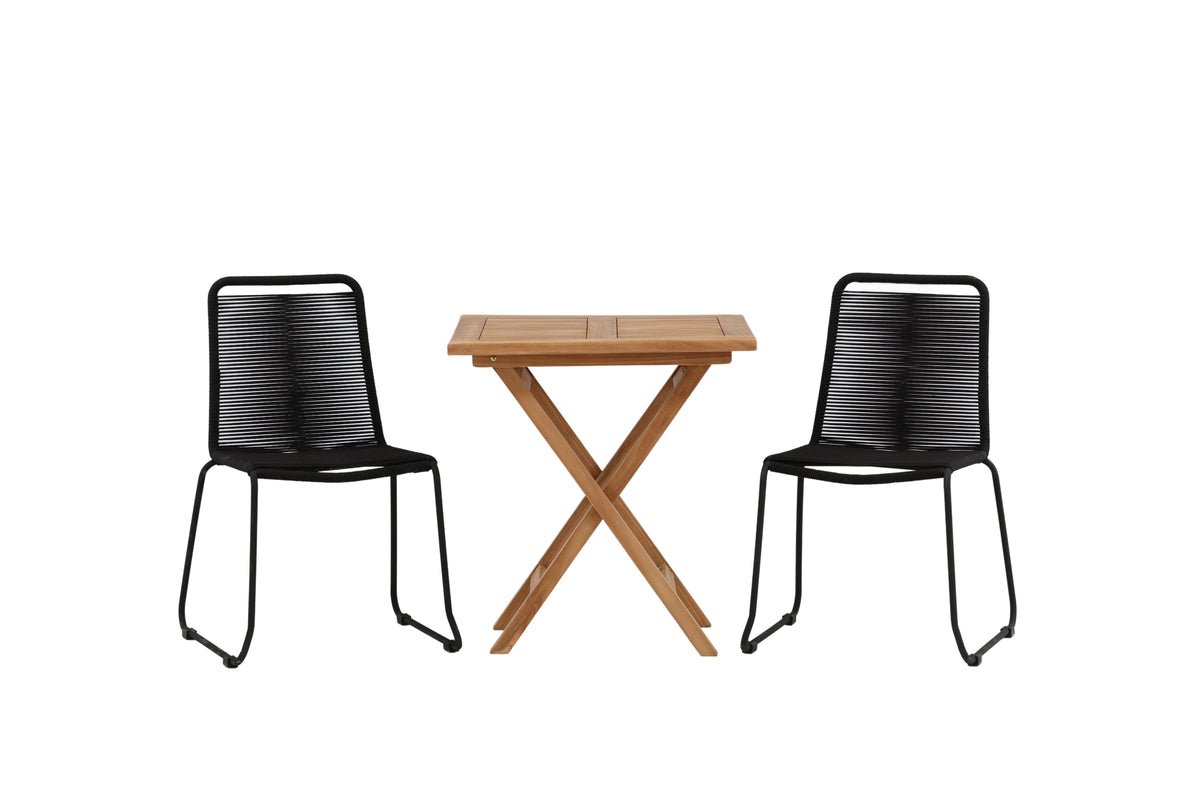 Garden Cafe Set Habanero – 3-piece Garden Furniture Set in Brown/Black