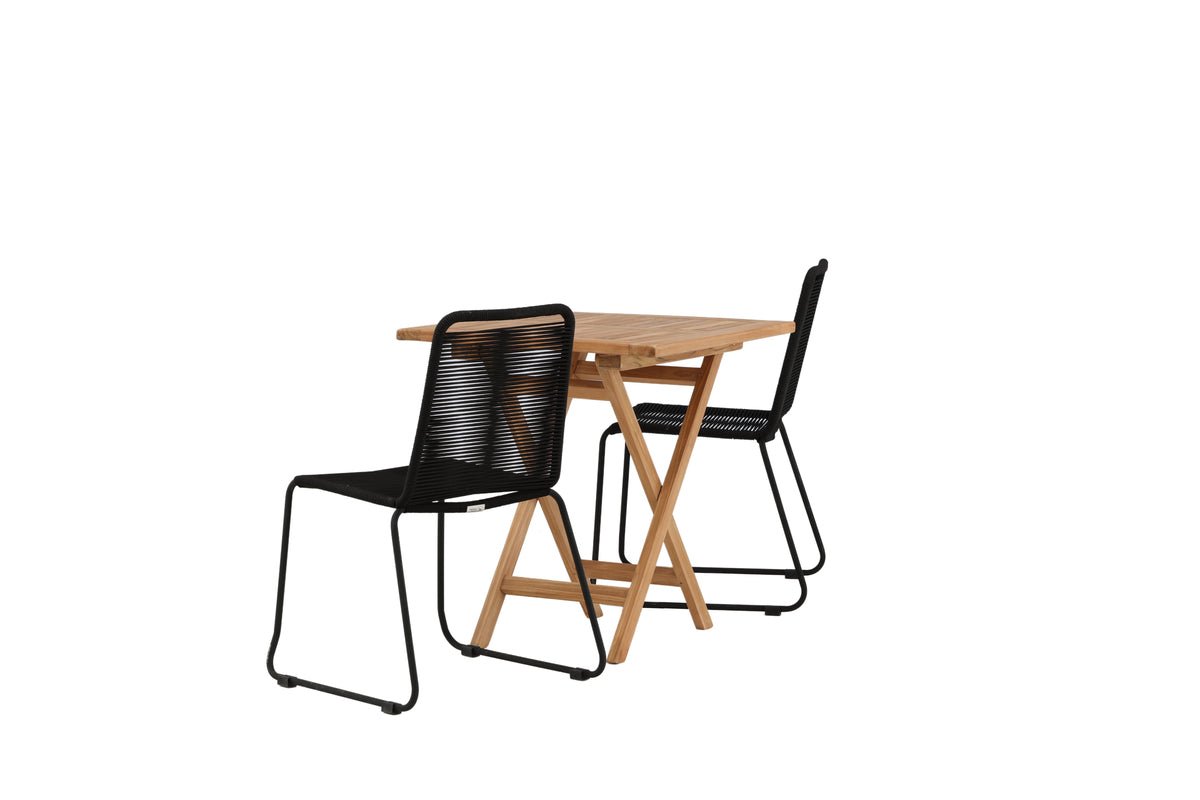 Garden Cafe Set Habanero – 3-piece Garden Furniture Set in Brown/Black