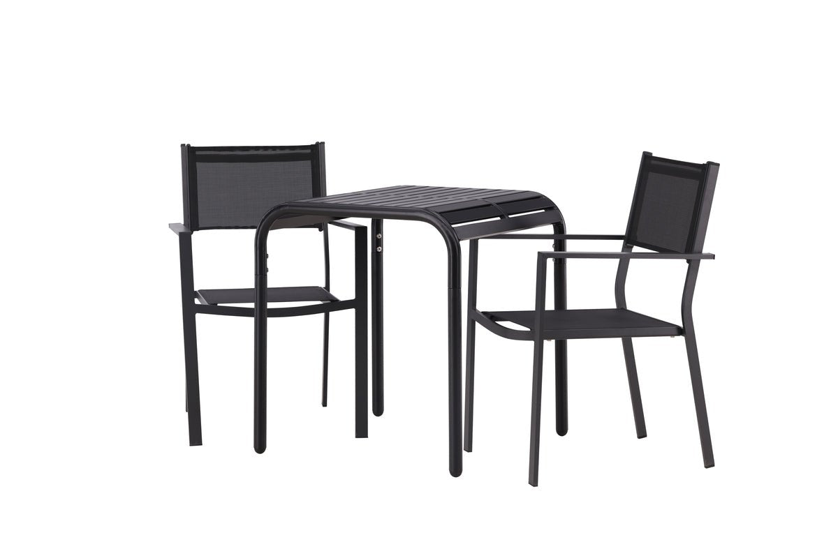 Garten Cafegruppe Levina – 3 teiliges Möbel-Set in Schwarz