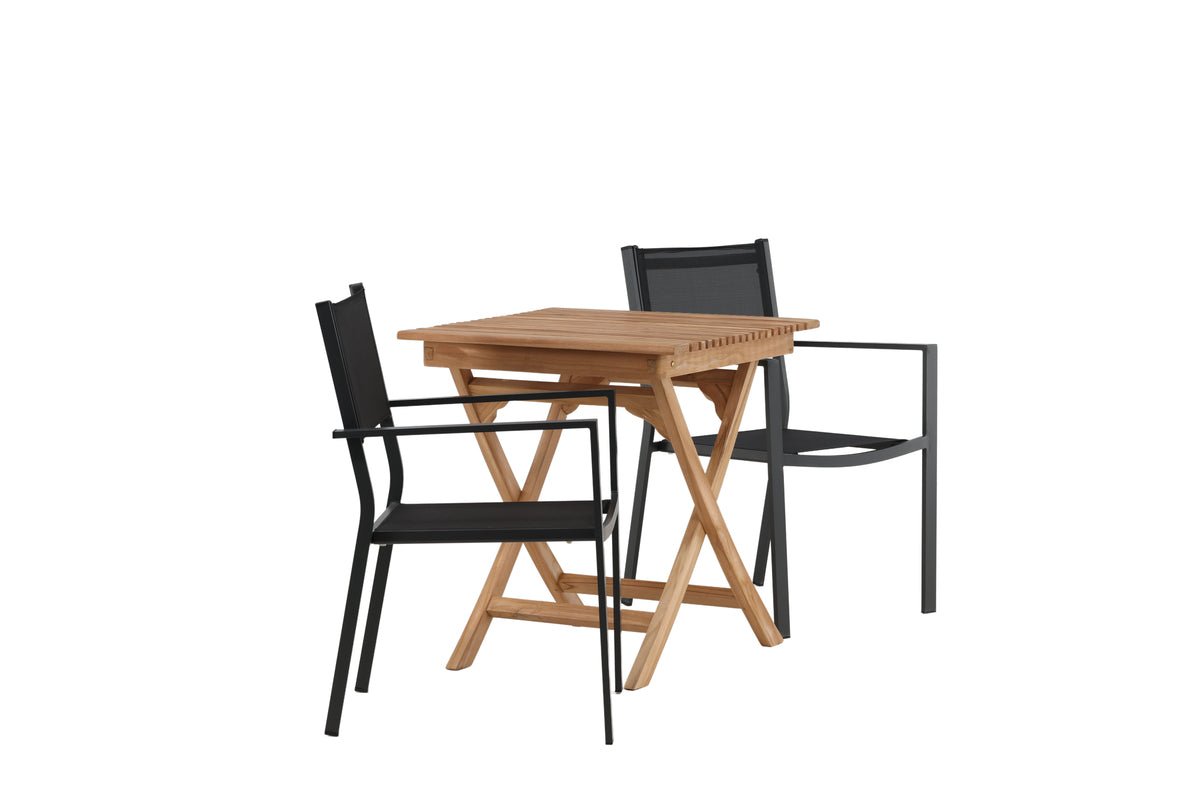 Garten Cafegruppe Xavina – 3 teiliges Set aus Teakholz und Textilene