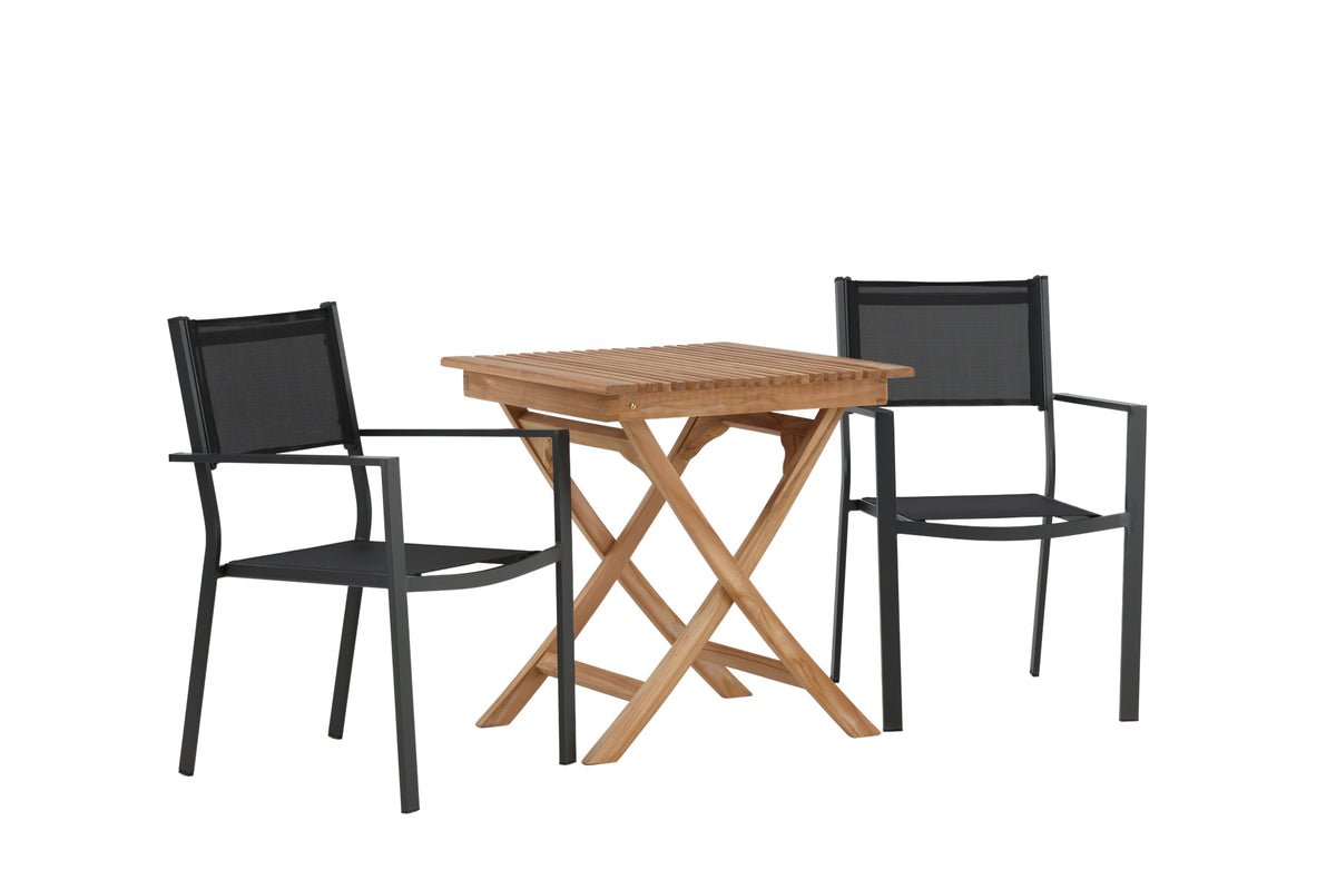 Garten Cafegruppe Xavina – 3 teiliges Set aus Teakholz und Textilene