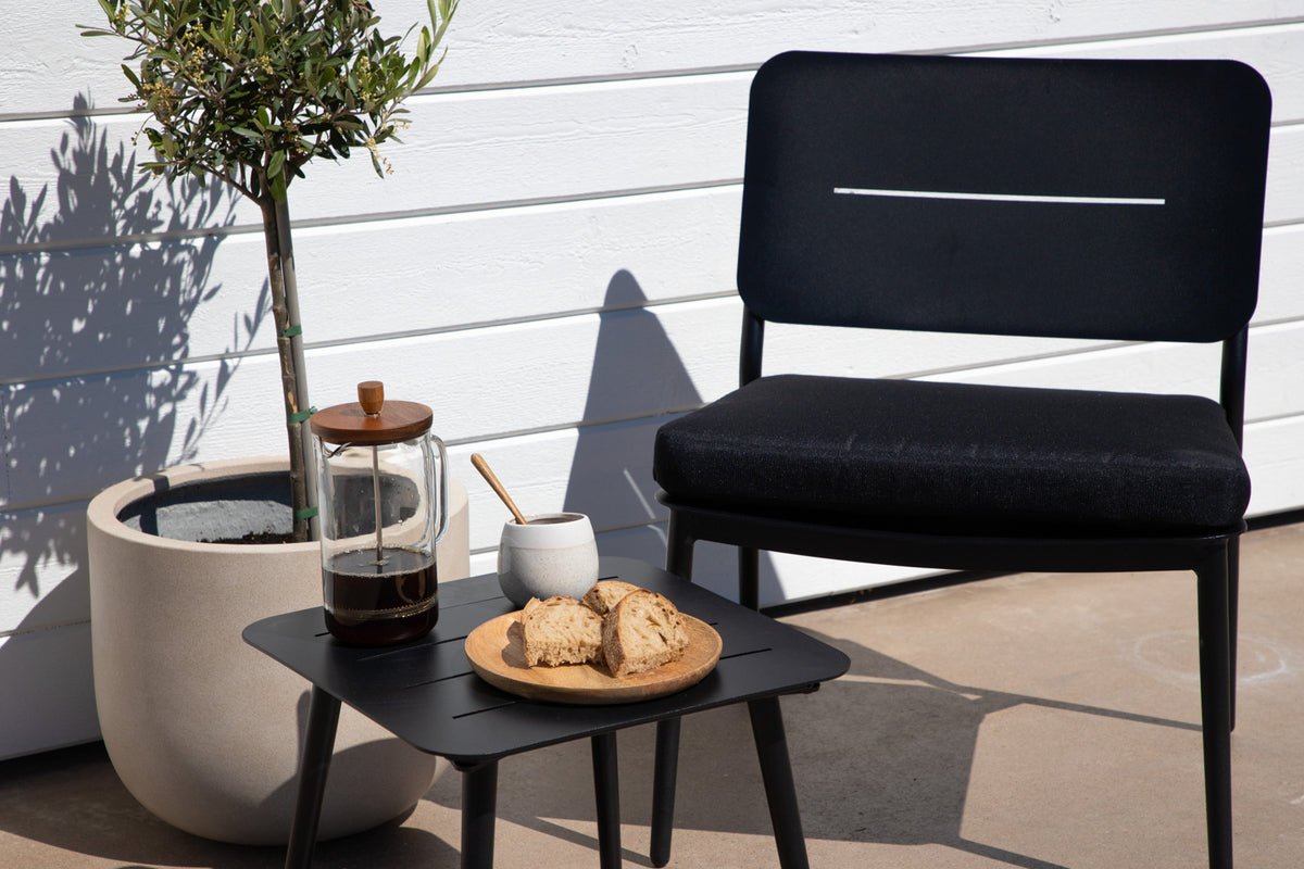 Garten-Couchtisch Dalia - Verfügbar in Schwarz und Beige/Aluminium