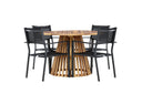 Garten Essgruppe Cocobello – 5-teiliges Gartenmöbel-Set mit rundem Tisch aus Akazie