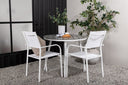Garten Essgruppe Italiano – 3-teiliges Gartenmöbel-Set in Weiß/Grau