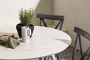 Garten Essgruppe Jonny – 5-teiliges Gartenmöbel-Set mit rundem Tisch aus Aluminium