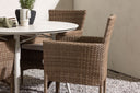Garten Essgruppe Leon – 5-teiliges Gartenmöbel-Set mit weißem runden Tisch