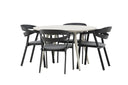 Garten Essgruppe Mivano – 5-teiliges Set mit rundem Tisch