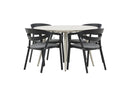 Garten Essgruppe Mivano – 5-teiliges Set mit rundem Tisch