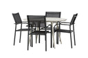 Garten Essgruppe Novira – 5-teiliges Set in Beige/Schwarz
