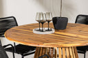 Garten Essgruppe Samira – 5-teiliges Gartenmöbel-Set mit rundem Tisch aus Akazie