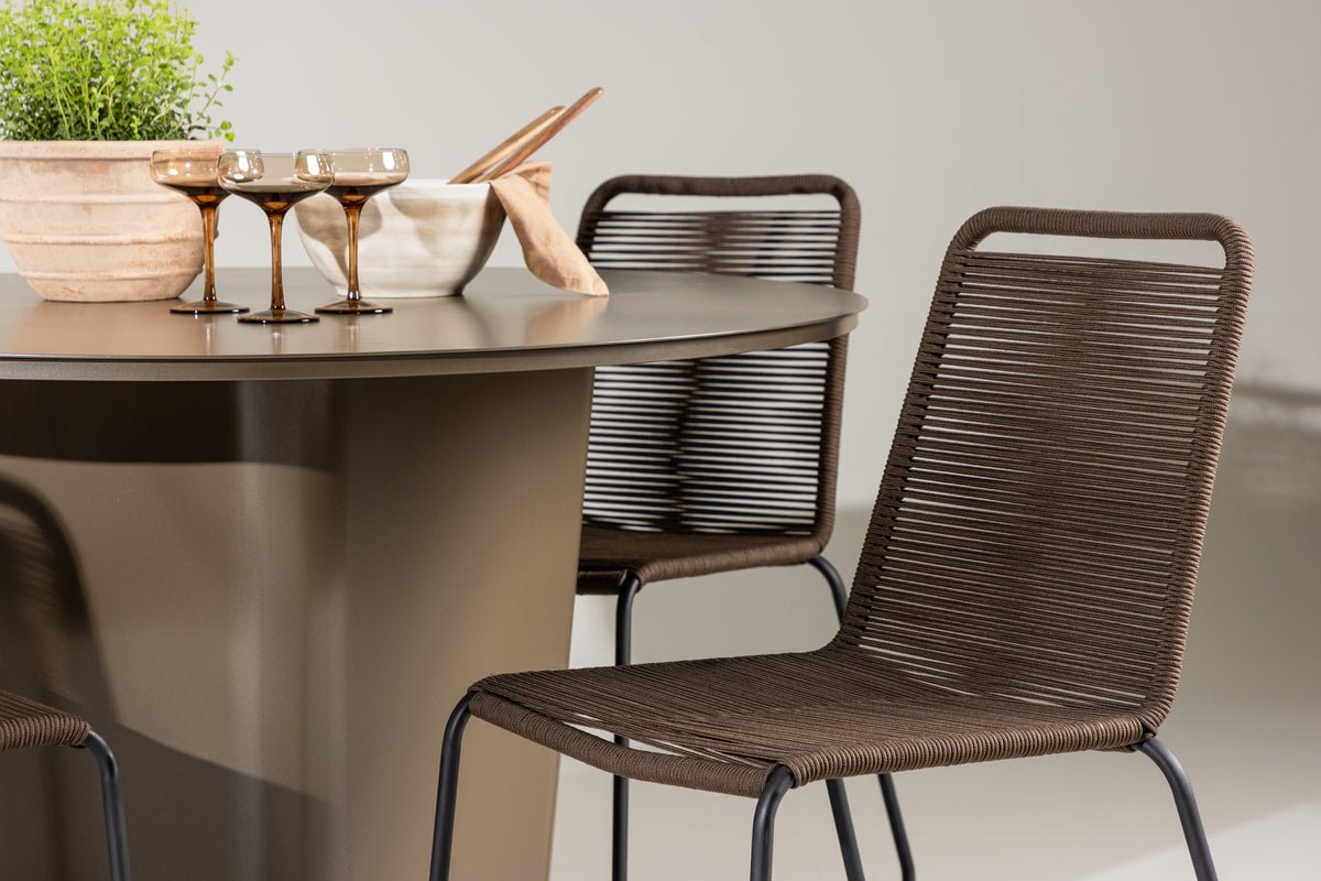 Garten Essgruppe Santa – 5-teiliges Gartenmöbel-Set mit rundem Tisch