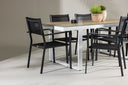 Garten Essgruppe Silva – 7-teiliges Gartenmöbel-Set in Schwarz/Weiß