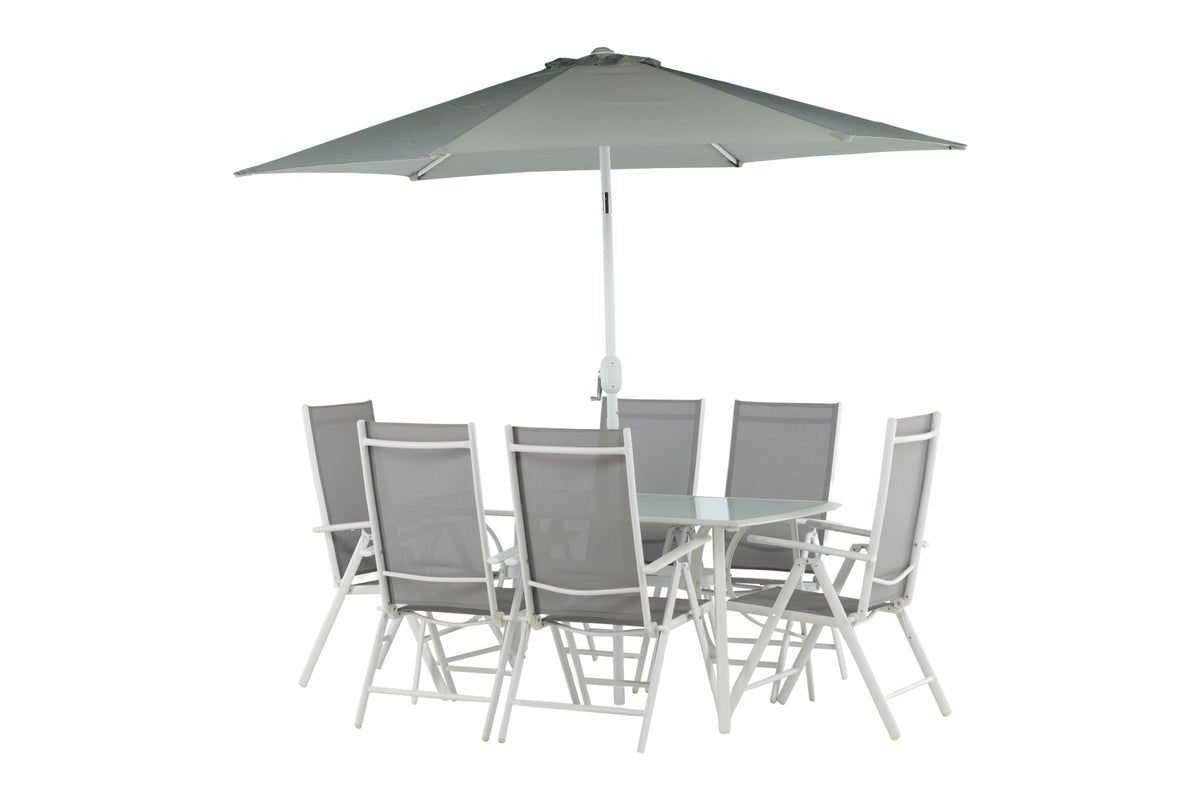 Garten Essgruppe Toulouse – 8-teiliges Gartenmöbel-Set aus Aluminium und Textilene