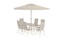Garten Essgruppe Toulouse – 8-teiliges Gartenmöbel-Set in Beige