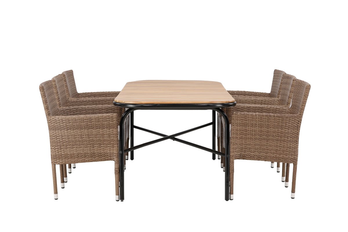 Garten Essgruppe Vista – 7-teiliges Gartenmöbel-Set mit Tisch aus Akazienholz