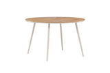 Garten Esstisch Capri - Ø 120cm aus Polywood und Aluminium in Beige oder Schwarz