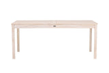 Garten Esstisch Lago - 180x90 cm aus weiß gekalktem oder schwarzem Teakholz