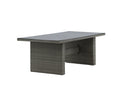Garten Esstisch Valerio - 200x100 cm aus grauem Rattan mit Glasplatte