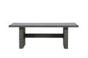 Garten Esstisch Valerio - 200x100 cm aus grauem Rattan mit Glasplatte