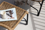 Garten- Loungesessel Asia - mit schwarzem Gestell und hellen Kissen