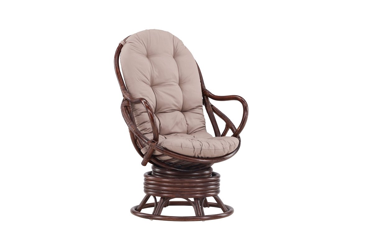 Garden Lounge Chair Finn - made of Rattan in Dark Walnut