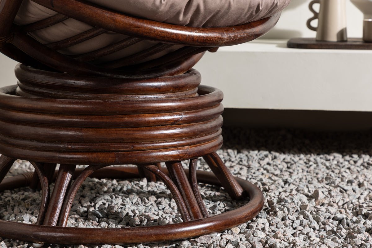 Garden Lounge Chair Finn - made of Rattan in Dark Walnut