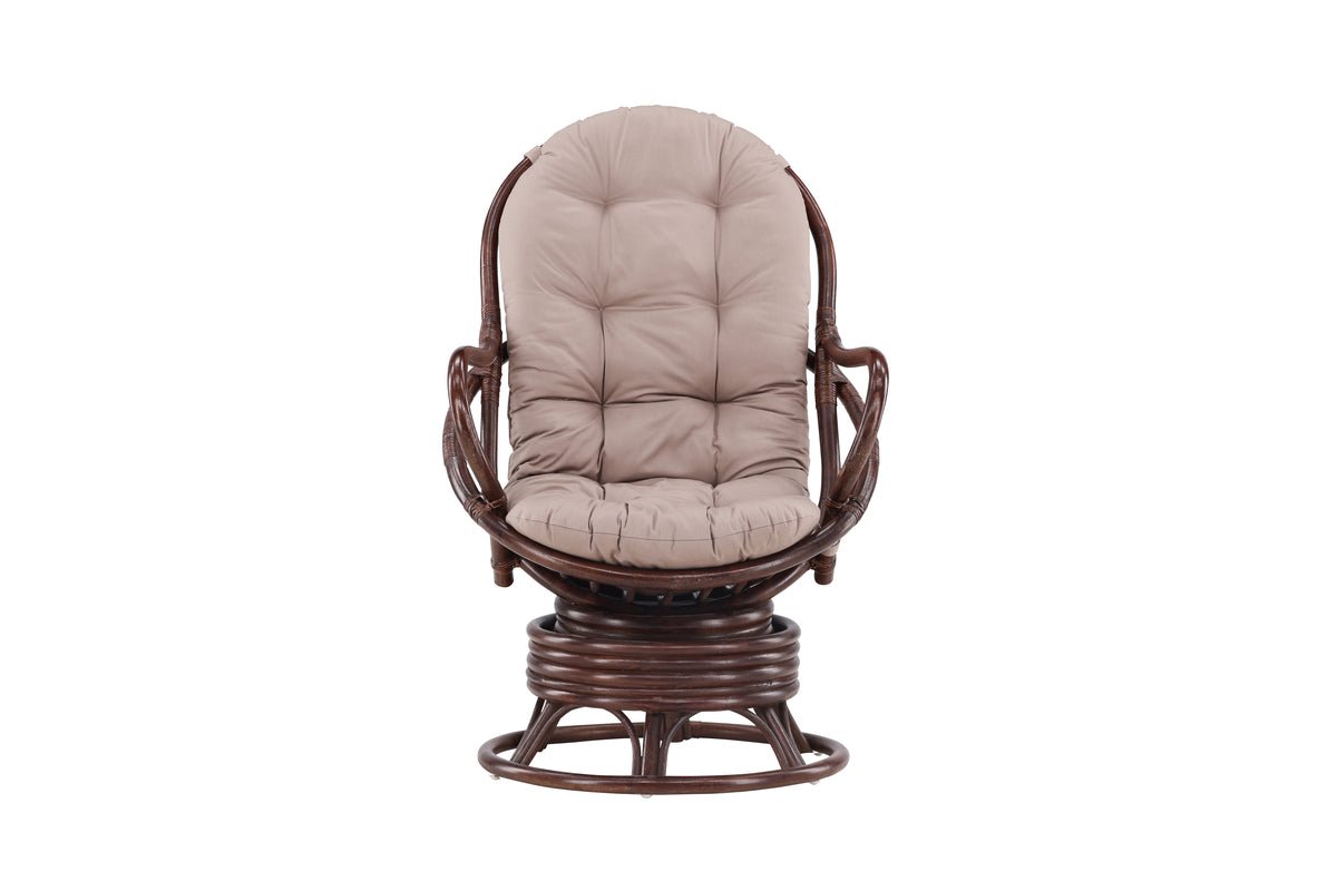 Garden Lounge Chair Finn - made of Rattan in Dark Walnut