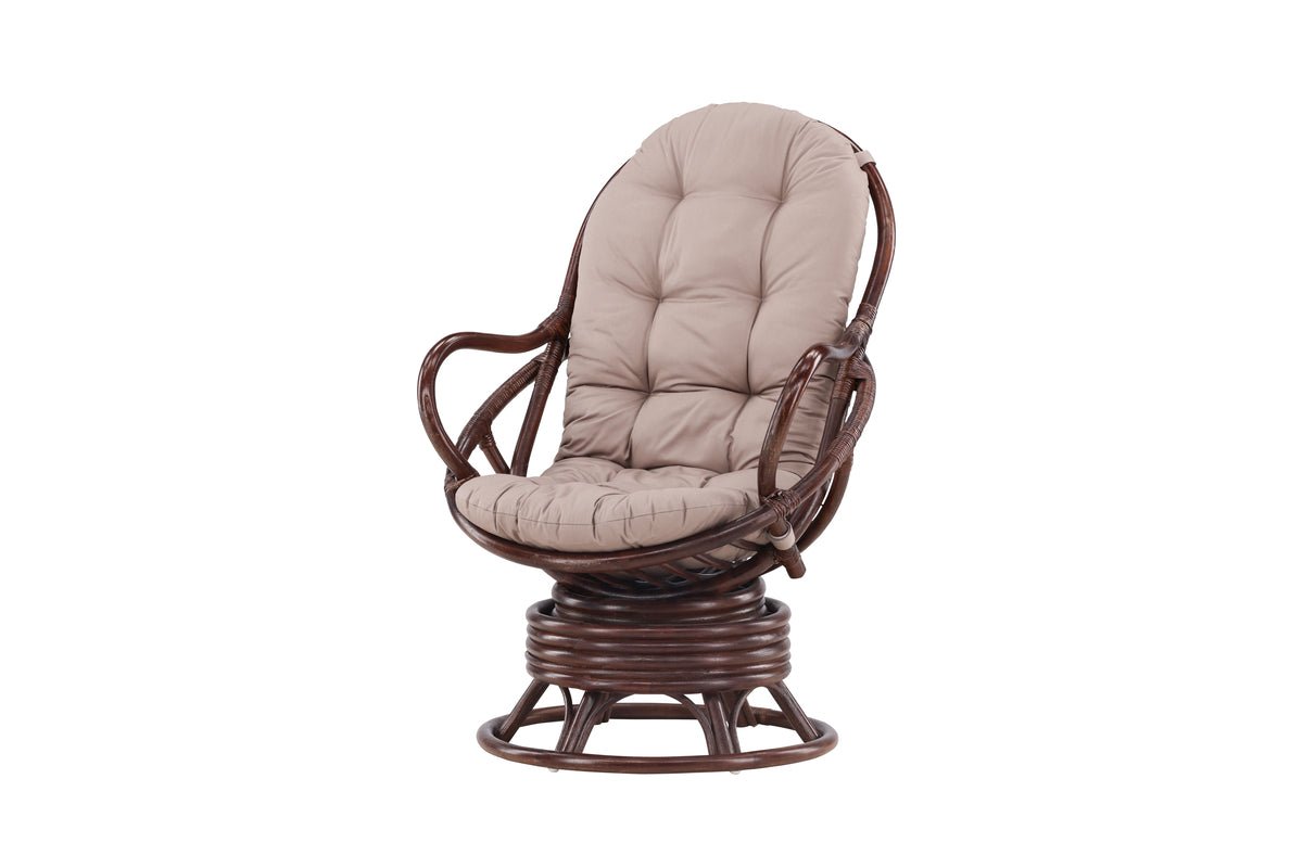 Garden Lounge Chair Finn - made of Rattan in Dark Walnut