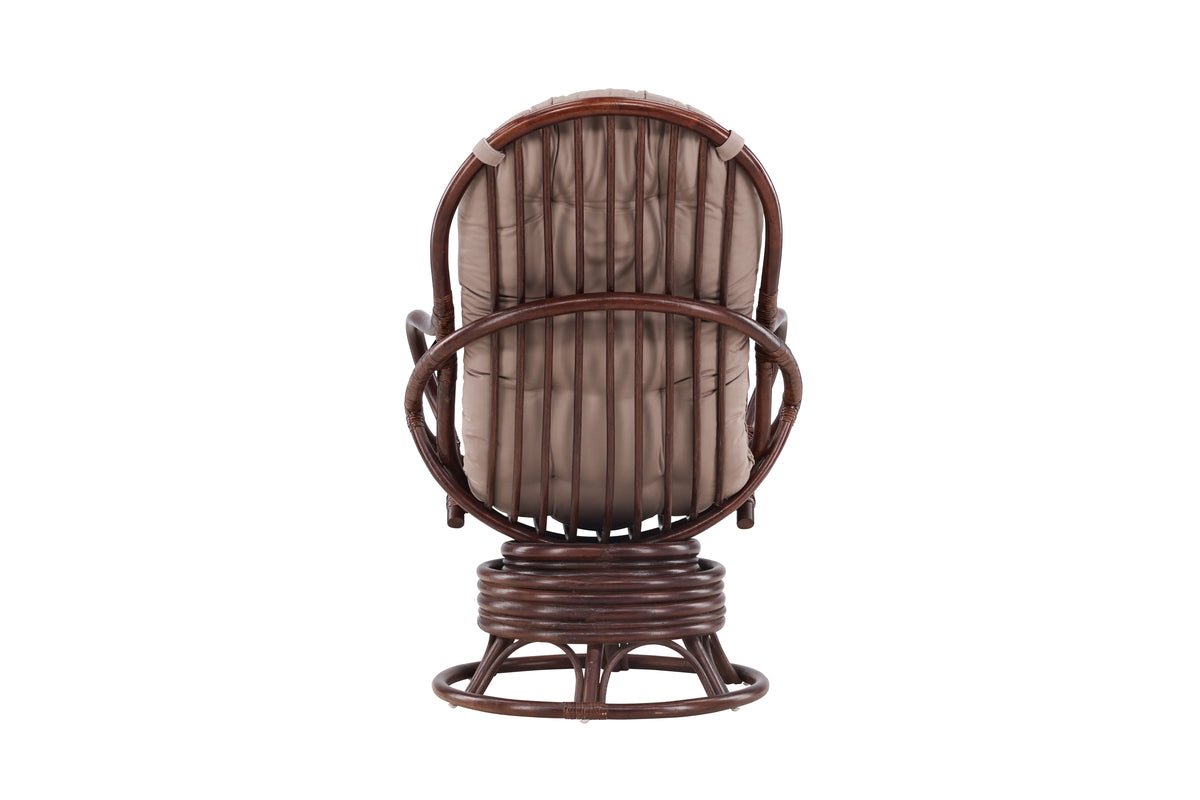 Garden Lounge Chair Finn - made of Rattan in Dark Walnut