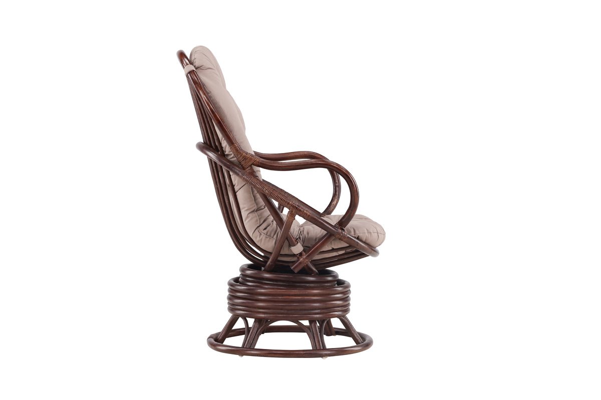Garden Lounge Chair Finn - made of Rattan in Dark Walnut